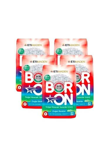 Boron Doğal Renkler Toz Çamaşır Deterjanı 5 x 4 KG