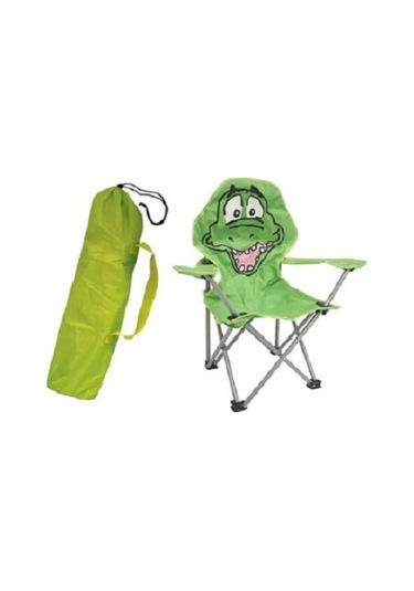 Four Season Çocuk Katlanır Kamp Plaj Sandalyesi Timsah Yeşil Taşıma Çantalı Yeşil