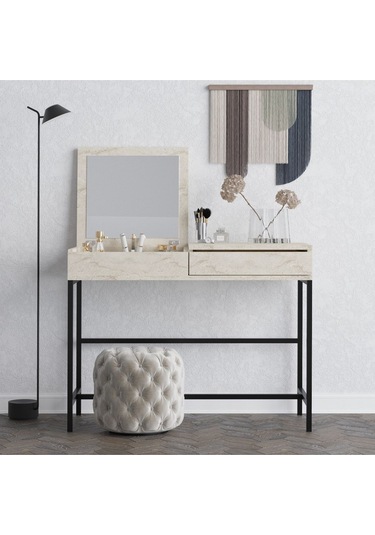 Decormet Linda Makyaj Masası Travertine Safir Meşe