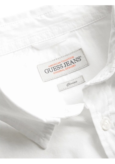 Guess Erkek Beyaz Uzun Kollu Cep Gömlek Beyaz