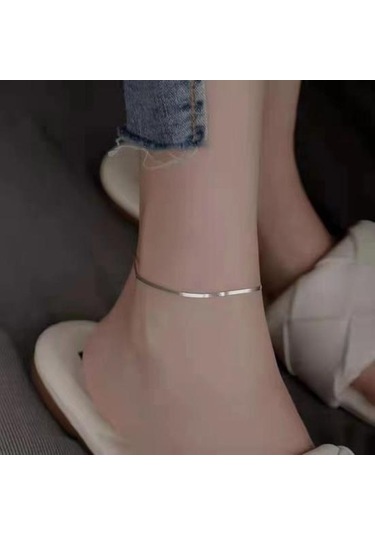 Basit Kadın Halhal Ayarlanabilir Uzatma Uzunluğu Ayak Zinciri Kolye Ayak Bilezik Şık Takı Hediye Gümüş