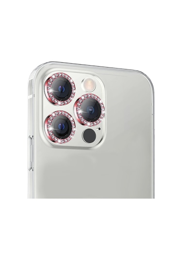 Buff Iphone Uyumlu 14 Pro / 14 Pro Max Uyumlu Diamond Lens Koruyucu Kırmızı