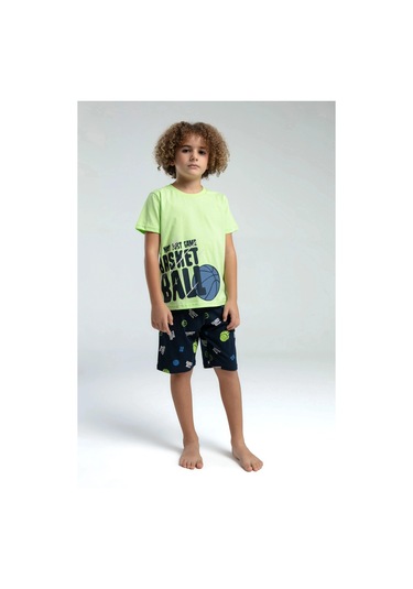 Rolypoly Erkek Çocuk Bermuda Takım - Lime Lime