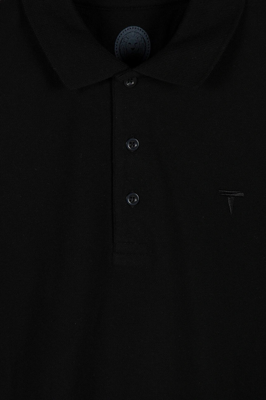 Veaven Erkek Siyah Slim Fit Polo Yaka T-shirt Siyah