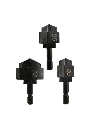 Tongxida 3'lü Ppr Su Borusu Kesme Aleti Seti - 20/25/32 Mm Çelik Basamaklı Matkap Uçları