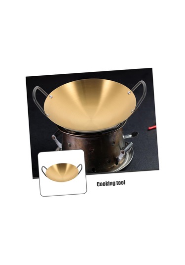 Çift Saplı Paslanmaz Çelik Wok - Yemek Pişirmek İçin 12 İnçlik Kızartma Tavası, Kızartma Ve Sote İçin Ev Mutfağı İçin Metal Tencere İçin İdeal Paslanmaz Çelik