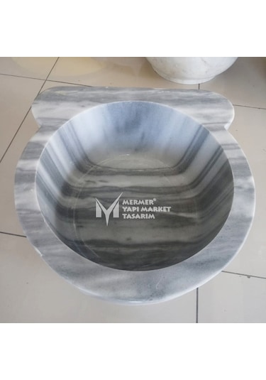 Marmara Pijamalı Mermer Kulaksız Düz Kurna