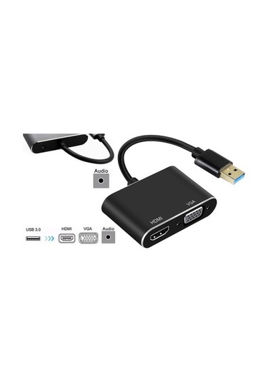 Pmr Zr702 Usb 3.0 To Hdmı Vga 3.5mm 1080p Monitör Çevirici Adaptör