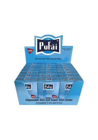 Pufai Slim Katran Süzen Filtreli Ağızlık 5 - 6 MM 25'li x 21 Paket Mavi Kutu