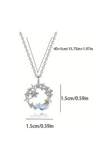 Tcherchi Yıldız Ay Aytaşı Kolye Gümüş