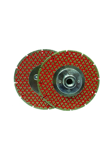 Dofolink M14 Flanlı Elektroplated Elmas Çift Yüzlü Yıldızlı Taş Kesim Diski - Mermer, Seramik Çitlere Uygun, Verimli Kesim Φ125, U Dişli