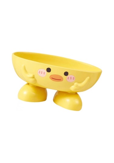 Çocuklar İçin Ördek Sabun Kutusu Karikatür Sevimli Hızlı Kuruyan Yükseltilmiş Sabunluk Çoklu Drenaj Delikleri İle Sarı