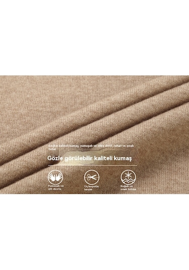 Sonbahar-kış Yün Yakalı Uzun Kollu Erkek Örgü Tek Renkli Kazak Lacivert