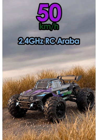 50 Km Hız Yapan Metal İç Aksam Rc Araba 2.4ghz Şarjlı Uzaktan Kumandalı Araba Karışık