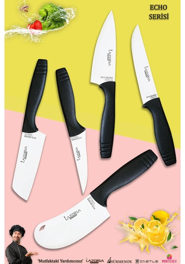 Eco Serisi Mutfak Bıçak Seti Et Sebze Börek 5 Li Set Mft-8534 Siyah