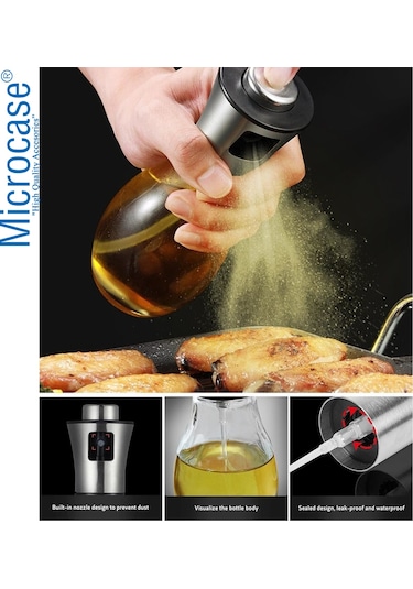 200 ml Paslanmaz Çelik Başlıklı Cam Sprey Yağdanlık - AL3267