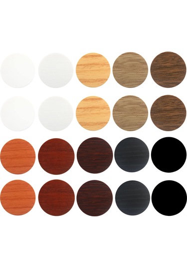 Vkemall 540 Adet Pvc Kapaklı Vidalık Delik Sticker, 10 Renkli Ahşap Desenli Möbel Sticker, Su Geçirmez, Dolap, Kitaplık, Bilgisayar İçin Uygun