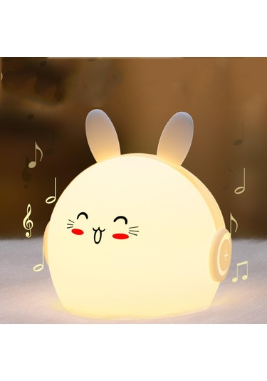 Suntek Silikon Kreş Gece Lambası Kısılabilir Renk Değiştirme Tavşan Fişi Çok Renkli