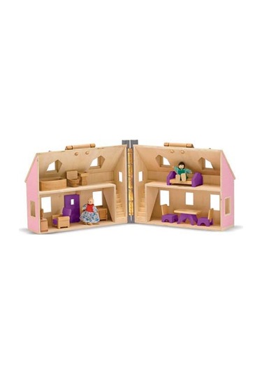 Melissa And Doug Ahşap Taşınabilir Küçük Mobilyalı Ev