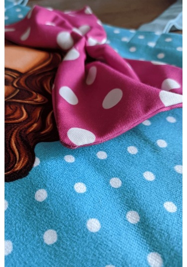 Popart Desen Bez Sarı Puantiyeli Plaj Alışveriş Çantası Çok Renkli