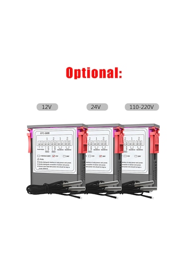 Geeroyoo Stc-3008 Çift Ekranlı Sıcaklık Kontrol Cihazı, Isıtma Soğutma Modlu, Geniş Kullanım Alanı, 12v