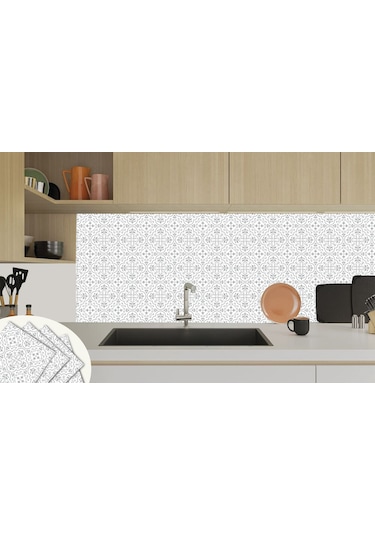 Tink KENDİNDEN YAPIŞKANLI GRİ MOTİFLİ DESENLİ PVC KARO 30X30 CM