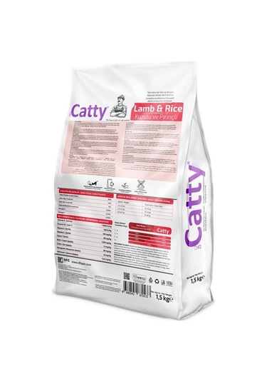 Catty Kuzu Etli ve Pirinçli Yetişkin Kedi Maması 1500 G