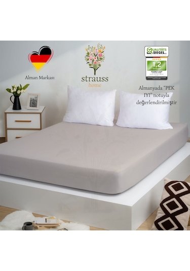 Home Premium Lastikli Çarşaf %100 Pamuk Tek Kişilik / Çift Kişilik Özel Penye Oeko-tex Ekru / Sampanya / Krem Ekru - Şampanya - Krem