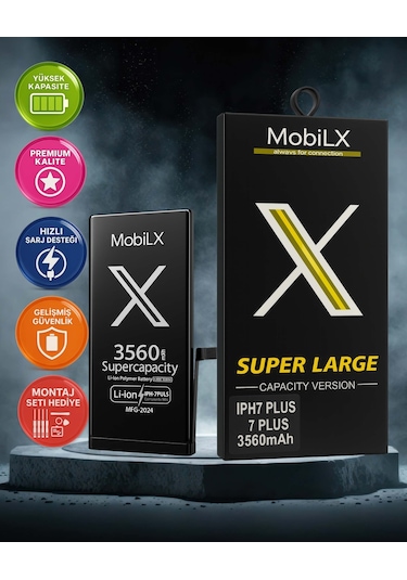 Mobilx Apple Uyumlu iPhone  7 Plus Batarya Pil Süper Yüksek Kapasiteli Güçlendirilmiş 3560 Mah