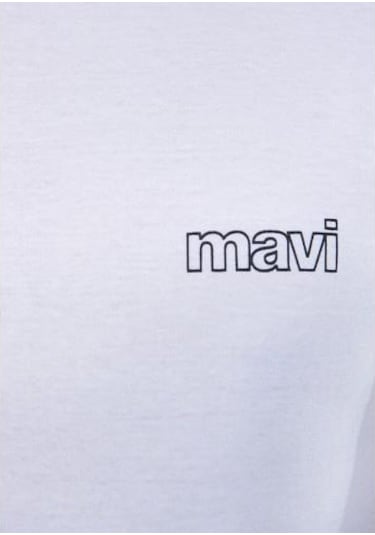 Mavi Basıc Tişört-beyaz Beyaz