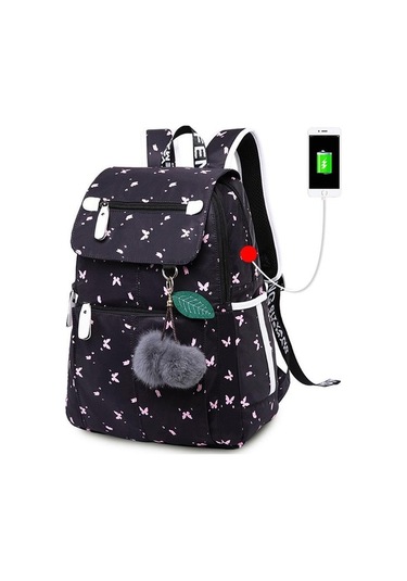 Createtech Usb Kelebek Peluş Çanta - Kızlar İçin Moda Dekorasyon Çok Renkli