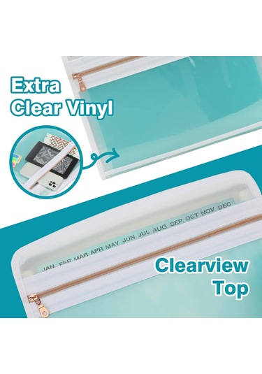 13 Cep Genişleyen Dosya Klasörü Düzenleyici, Ön Şeffaf Kese, Çok Renkli