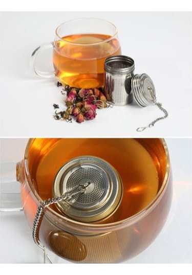 1 Adet Paslanmaz Çelik Çay Demlik Süzgeç Çaydanlık Yeniden Kullanılabilir Örgü Filtre Gümüş