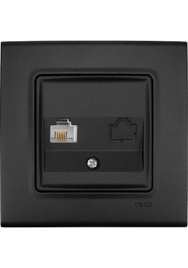 Linnera Life Gece Siyahı Tekli Data Cat-6 Internet Prizi Çerçevesiz - 90444078