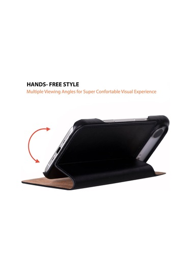 Bloomcase Sonat Obsidian Black Hakiki Deri iPhone Uyumlu 17 Air 6.5" Folio Kılıfı Siyah