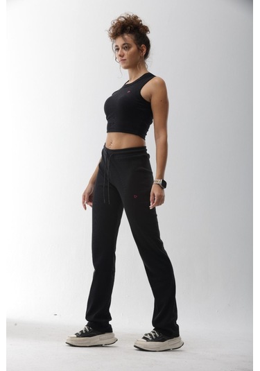 Kaşkorse Siyah Fitilli Eşofman Altı Siyah