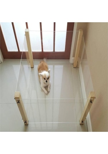 Pleksi Ahşap Köpek Çiti