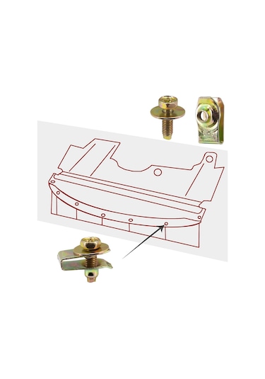 Anjiexun 20x Gövde Cıvataları U-somunları Klipsler Motor Alt Kapağı