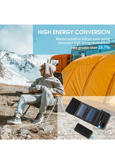 Geeksen Yüksek Dayanıklılık, Katlanabilir Güneş Şarj Cihazı - Kamp, Seyahat Ve Acil Durumlar İçin Mükemmel Çözüm