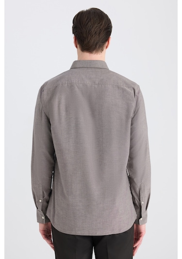 Twn Slim Fit Kahverengi Armürlü Gömlek 5ef02ee04259m Çok Renkli