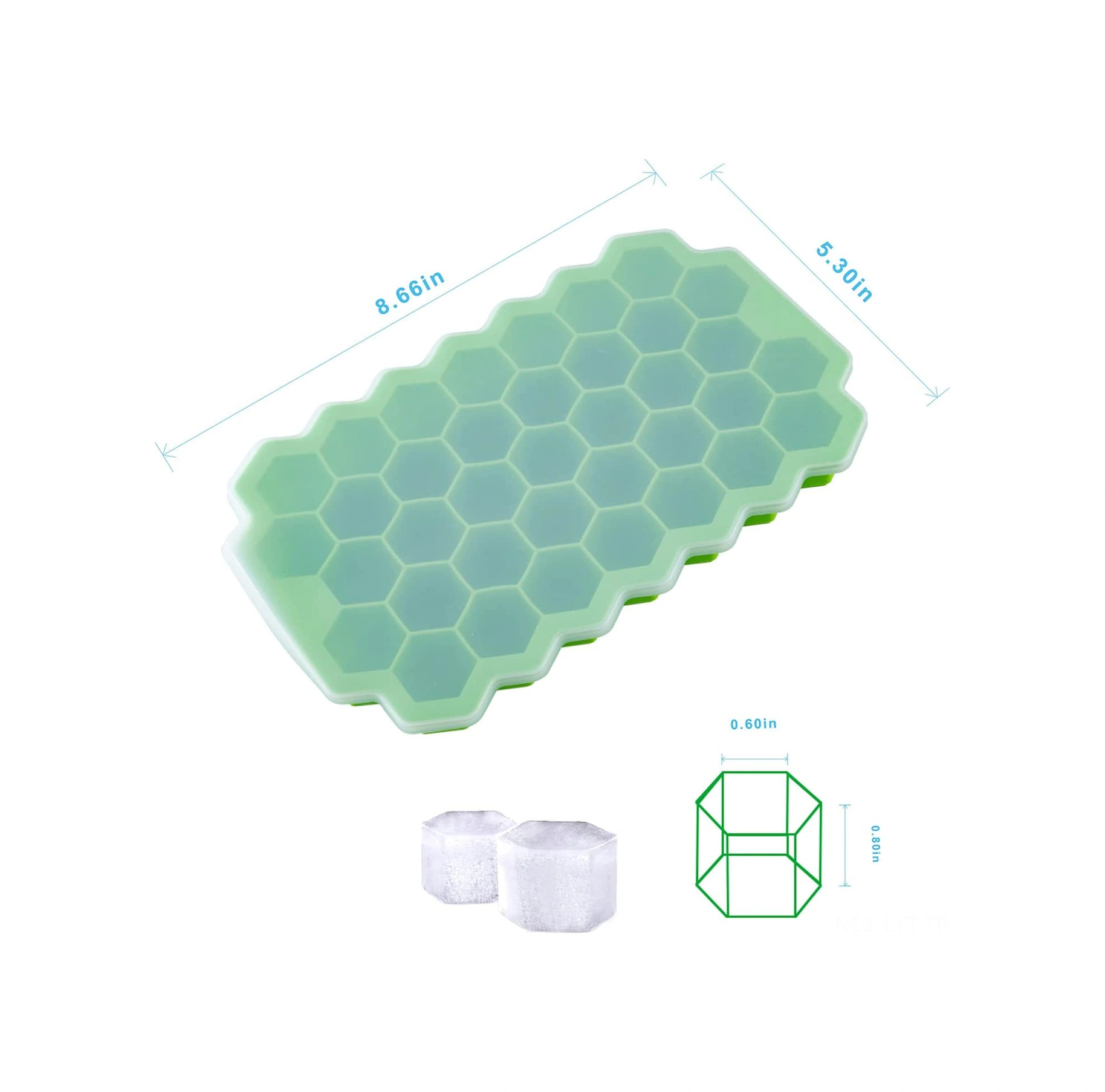 Youtek Yeşil Silikon Buz Dilimi Kalıbı, Gövde Desenli, Kapağı Var, Ev Ofis Mutfak Kullanıma Uygun, Opp/pc Paketli Çok Renkli