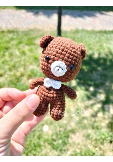 Amigurumi Kahverengi Ayıcık Anahtarlık Aksesuar Dukakidstoys