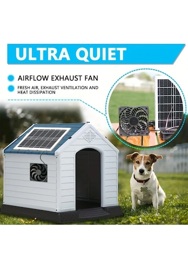 Motion003 Güneş Paneli +2 Adet Fan Ser Güneş Enerjili Egzoz Fanı Çatılar Kulübeler Tavuk Kümesi Köpek Evleri Ip5 Su Geçirmez