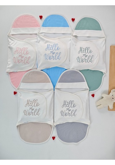 %100 Pamuklu Bebek Kundak Battaniyesi Uyku Tulumu Kız/erkek 0-9 Ay Ortopedik Nakış Detaylı Gri