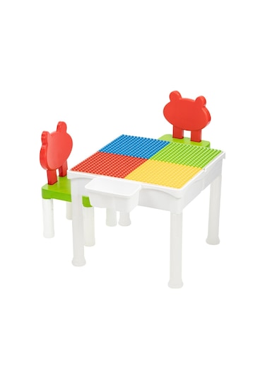 İki Sandalyeli 87 Parça Bloklu Mega Aktivite Masası