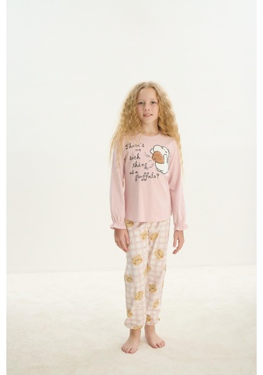 Kız Çocuk Uzun Kol Pembe Pijama Takım C9t5n7o8 001