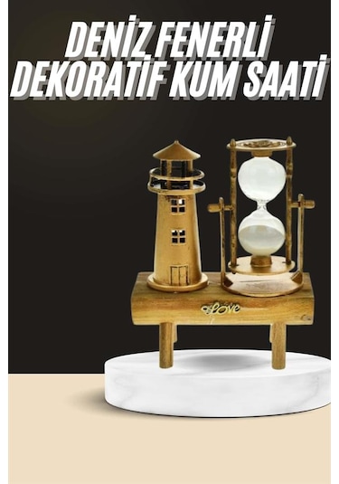 Dekoratif Kum Saati Deniz Feneri Retro Masa Hediyeli Eşya Çok Renkli