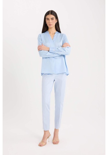 DeFacto Sigaret Saten Kumaş Pantolon Normal Bel Basic Düz Beli Lastikli Düz Paça J8743AZ25SMPR307 DeFacto Sigaret Saten Kumaş Pantolon Normal Bel Basic Düz Beli Lastikli Düz Paça J8743AZ25SMPR307