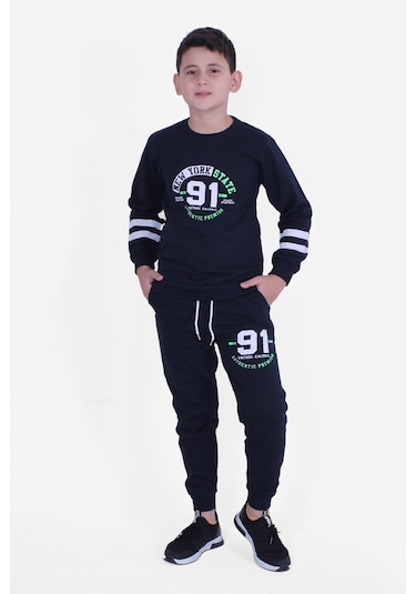 Fyk Kids Yuvarlak Yaka 3'lü Erkek Çocuk Eşofman Takımı Çok Renkli