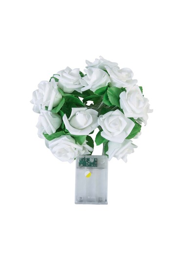 Sones Gül Çiçek Pille Çalışan Peri Işıkları Düğün Ev Doğum Günü Partisi Çelenk Dekoru Dize Lamba Sıcak Beyaz Diğer